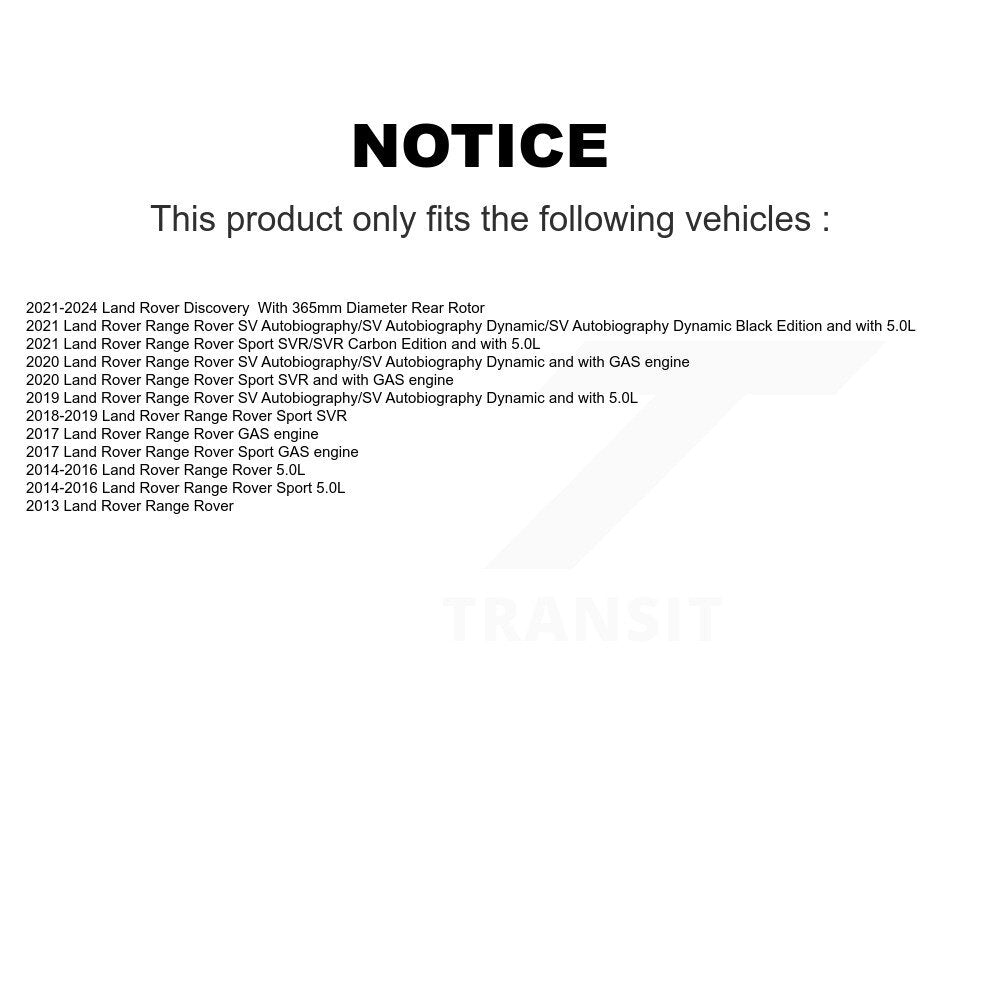 Rear Coated Brake Rotor Ceramic Pad Kit For Land Rover Range Sport Defender 110 Discovery KGT-102243