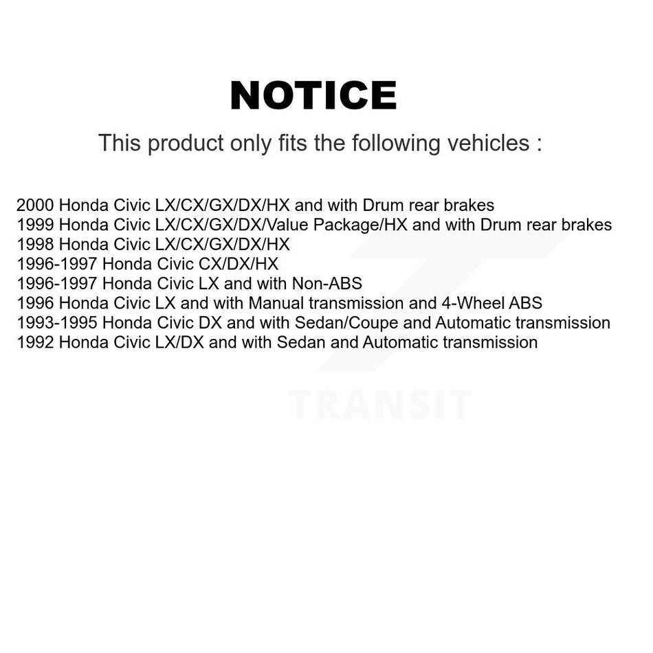 Front Rear Coated Disc Brake Rotors Ceramic Pads And Drum Kit For Honda Civic KGT-102526