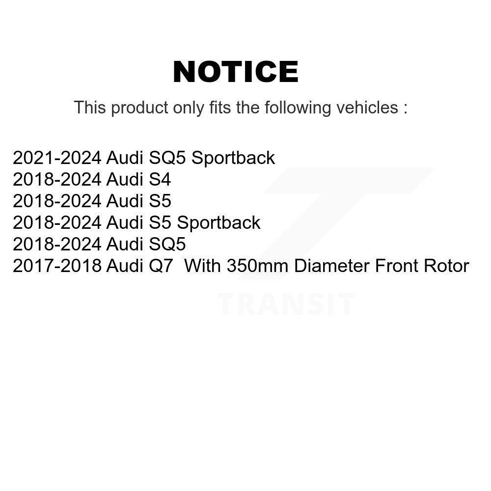 Front Coated Disc Brake Rotors And Ceramic Pads Kit For Audi Q7 SQ5 S5 S4 Sportback KGT-102590