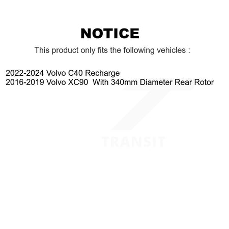 Rear Coated Disc Brake Rotors And Ceramic Pads Kit For Volvo XC90 XC40 Recharge C40 KGT-102699