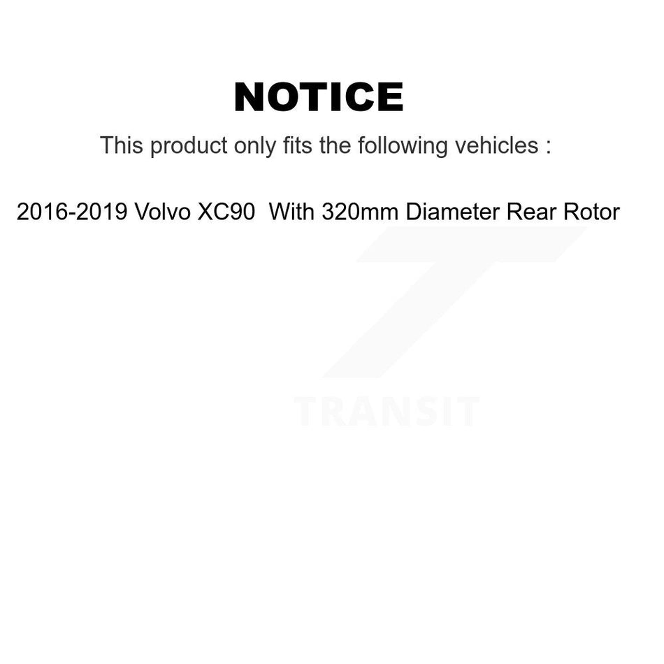 Rear Coated Brake Rotor Ceramic Pad Kit For Volvo XC60 XC90 S60 V90 Cross Country S90 V60 KGT-102700