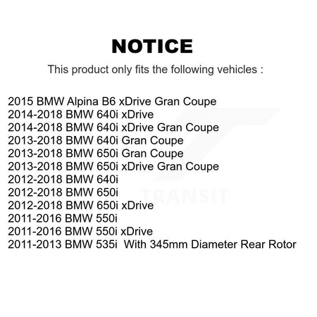 Rear Coated Brake Rotors Ceramic Pad Kit For BMW 550i xDrive 650i Gran Coupe 640i 535i B6 KGT-102763