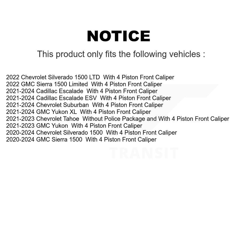 Front Rear Coat Brake Rotor Ceramic Pad Kit For GMC Chevrolet Silverado 1500 Sierra Yukon KGT-102788