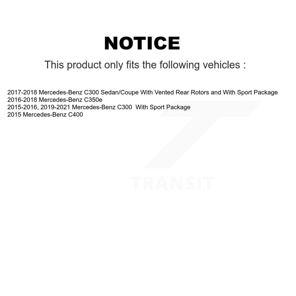 Rear Coated Disc Brake Rotors And Ceramic Pads Kit For Mercedes-Benz C300 C400 C350e KGT-103065