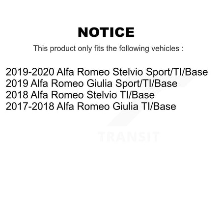 Front Rear Coated Disc Brake Rotors And Ceramic Pads Kit For Alfa Romeo Stelvio Giulia KGT-103232