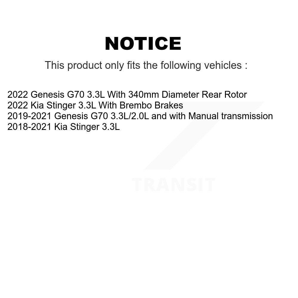 Front Rear Coated Disc Brake Rotors And Ceramic Pads Kit For Kia Stinger Genesis G70 KGT-103315