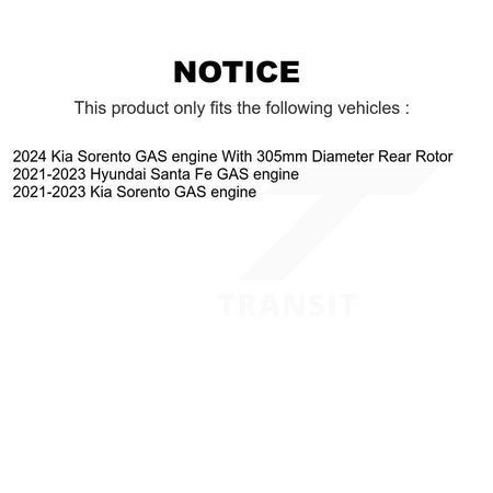 Front Rear Coated Brake Rotor Ceramic Pad Kit For Hyundai Santa Fe Kia Sorento GAS engine KGT-103382