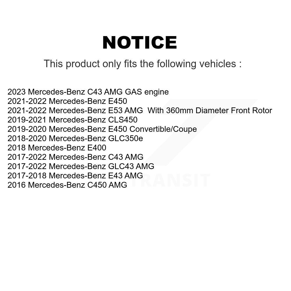 Front Coat Brake Rotor Ceramic Pad Kit For Mercedes-Benz C43 AMG GLC43 E450 E400 E300 E53 KGT-103489
