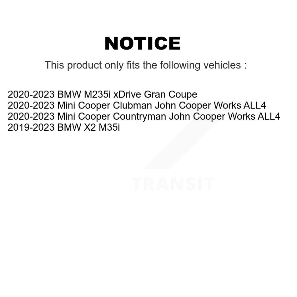 Rear Coat Brake Rotor Ceramic Pad Kit For Mini Cooper Countryman BMW X2 M235i xDrive Gran KGT-103550