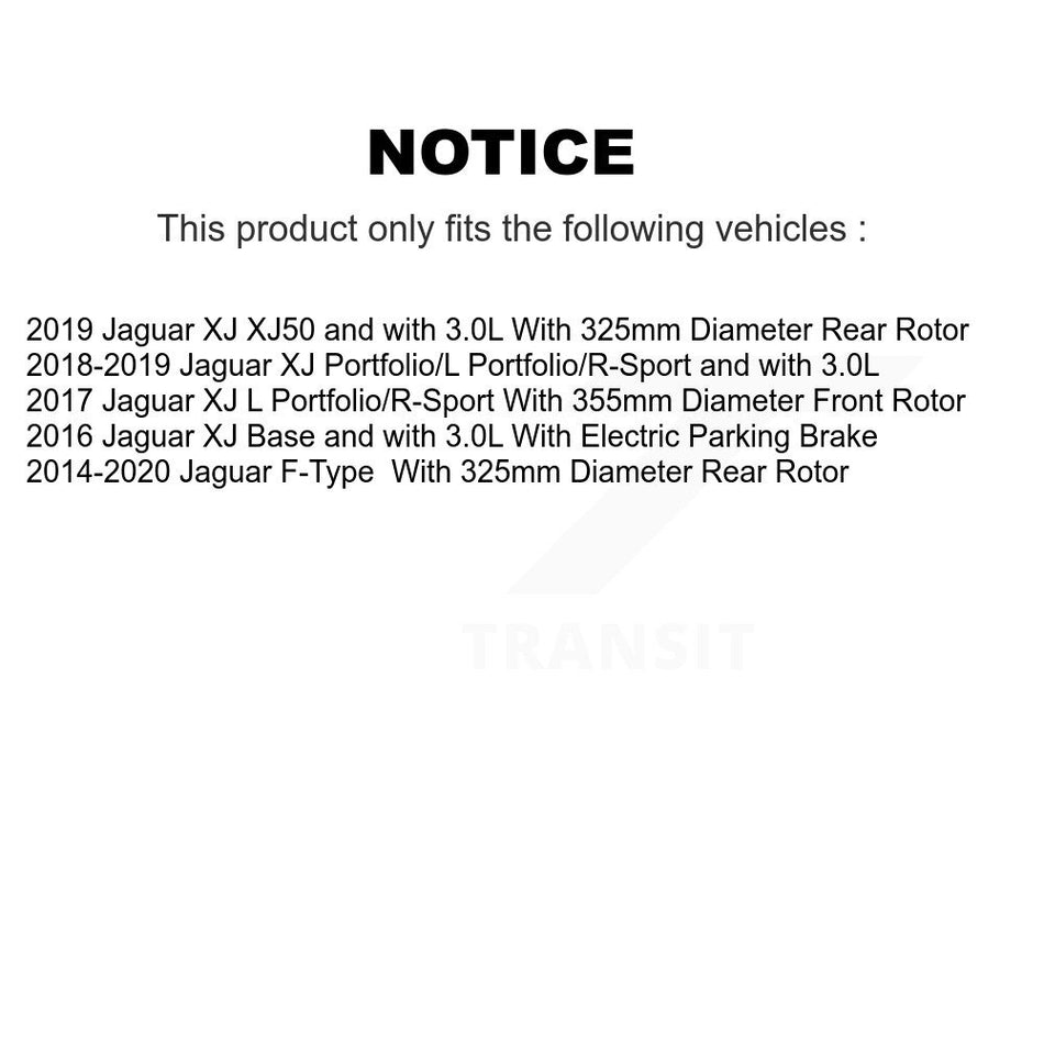 Rear Coated Disc Brake Rotors And Ceramic Pads Kit For Jaguar F-Type XJ KGT-103559