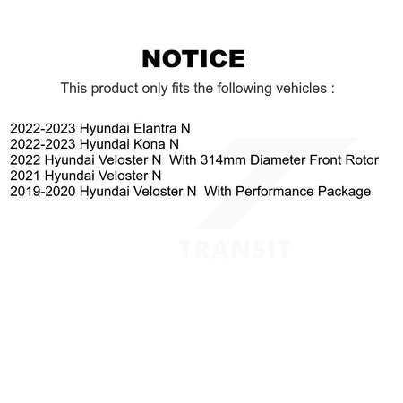 Rear Coated Disc Brake Rotors And Ceramic Pads Kit For Hyundai Elantra N Veloster Kona KGT-103570