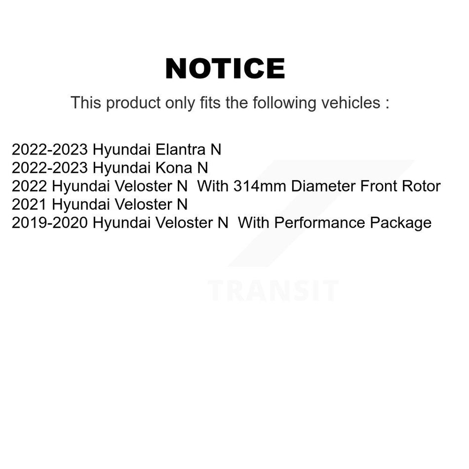 Rear Coated Disc Brake Rotors And Ceramic Pads Kit For Hyundai Elantra N Veloster Kona KGT-103570
