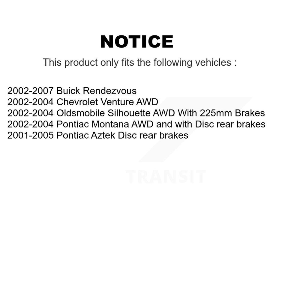 Rear Disc Coated Rotors Ceramic Pads Parking Shoes And Hardware Kit For Buick Rendezvous KGT-104288
