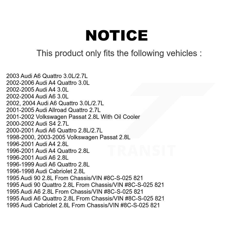 Engine Oil Filter (6 Pack) For Audi A4 Quattro Volkswagen Passat A6 Allroad S4 Cabriolet KLO-100192