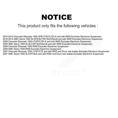 Front Disc Rotor Brake Pad Bearing Arm Suspension Kit (15Pc) For GMC Sierra 1500 Chevrolet KM-100163
