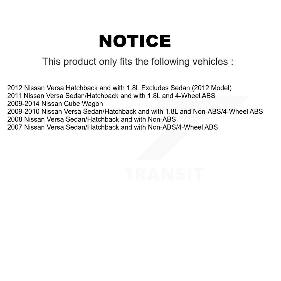 Front Disc Rotors Brake Pad Bearing Arms Shock Suspension Kit (15Pc) For Nissan Versa Cube KM-100389