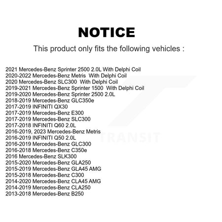 Ignition Coil (4 Pack) For Mercedes-Benz C300 GLC300 GLA250 CLA250 B250 INFINITI Sprinter KMP-100408
