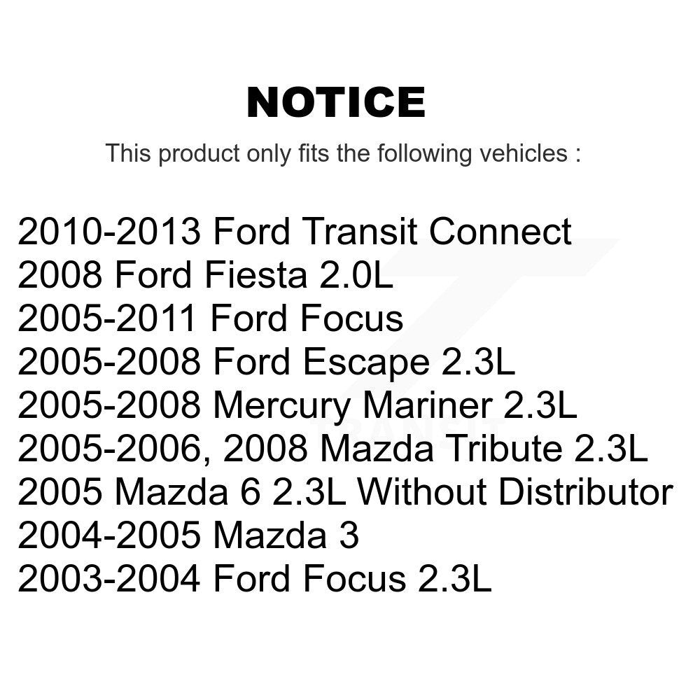 Ignition Coil (4 Pack) For Ford Focus Escape Mazda Transit Connect 3 Tribute 6 Mercury KMP-100501