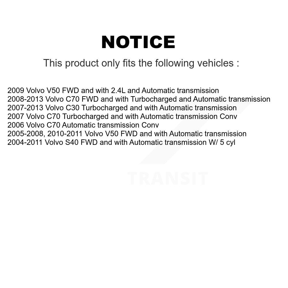 Front Left CV Axle Drive Shaft And Hub Bearing Assembly Kit For Volvo S40 C30 V50 C70 KN7-100031