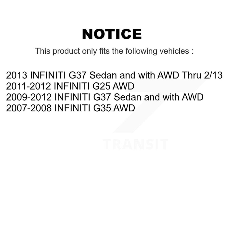 Front Left CV Axle Drive Shaft And Hub Bearing Assembly Kit For INFINITI G37 G35 G25 KN7-100034