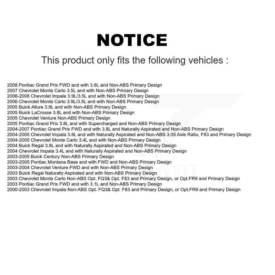 Front Left CV Axle Shaft Bearing Kit For Chevrolet Impala Pontiac Grand Prix Buick Monte KN7-100061