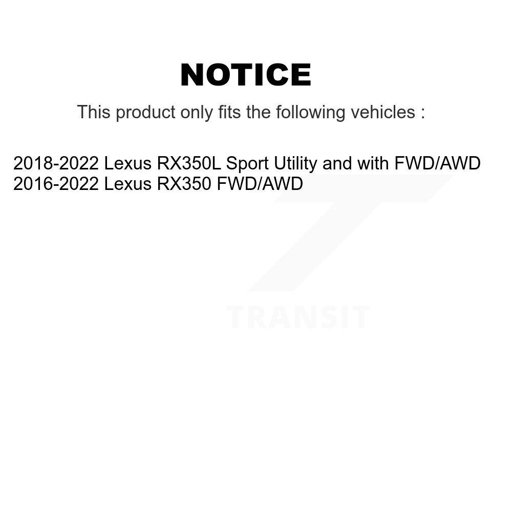 Front Left CV Axle Drive Shaft And Wheel Hub Bearing Assembly Kit For Lexus RX350 RX350L KN7-100101