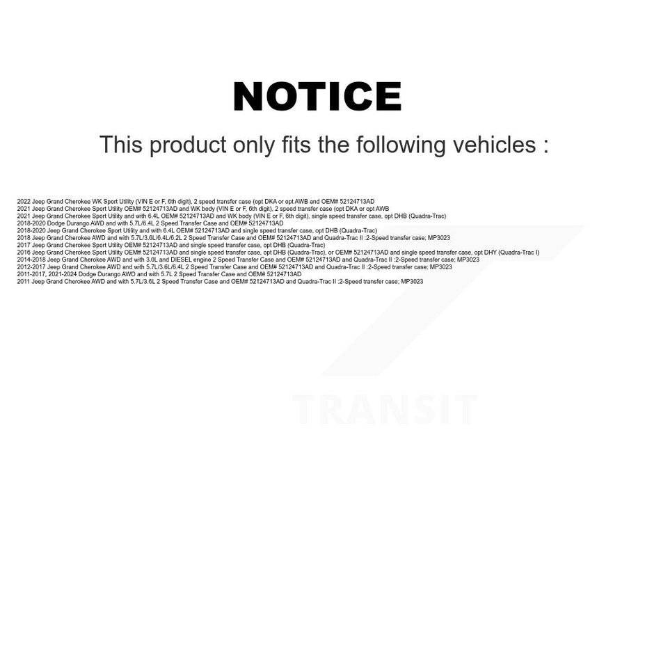Front Left CV Axle Drive Shaft And Bearing Kit For Jeep Grand Cherokee Dodge Durango WK KN7-100106