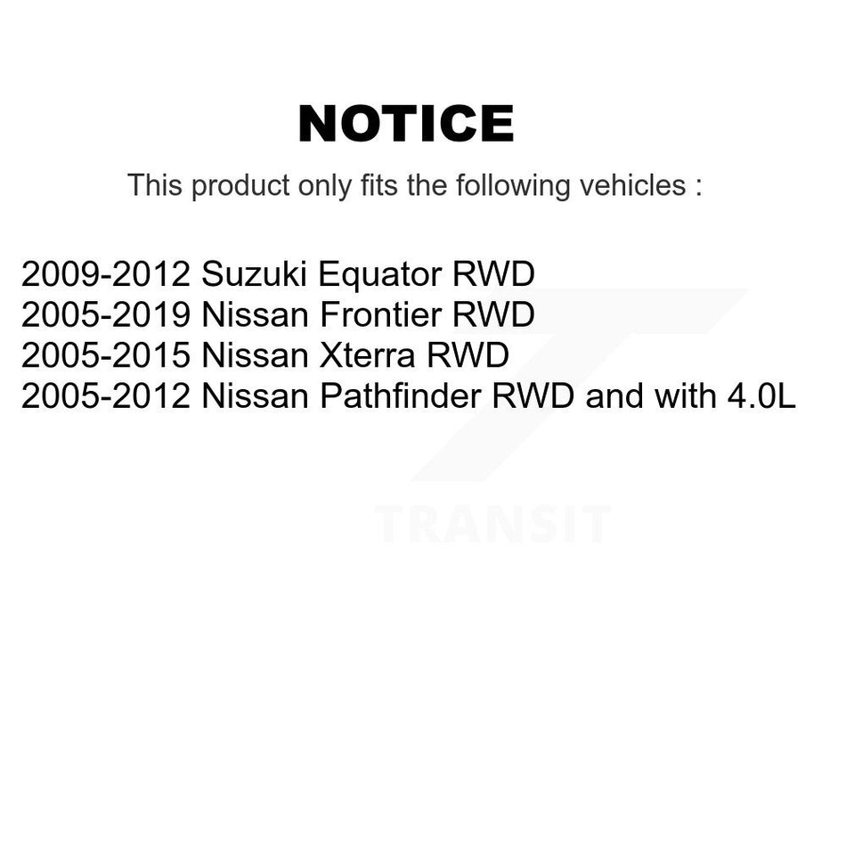 Front Left CV Axle Shaft Bearing Kit For Nissan Frontier Pathfinder Xterra Suzuki Equator KN7-100113