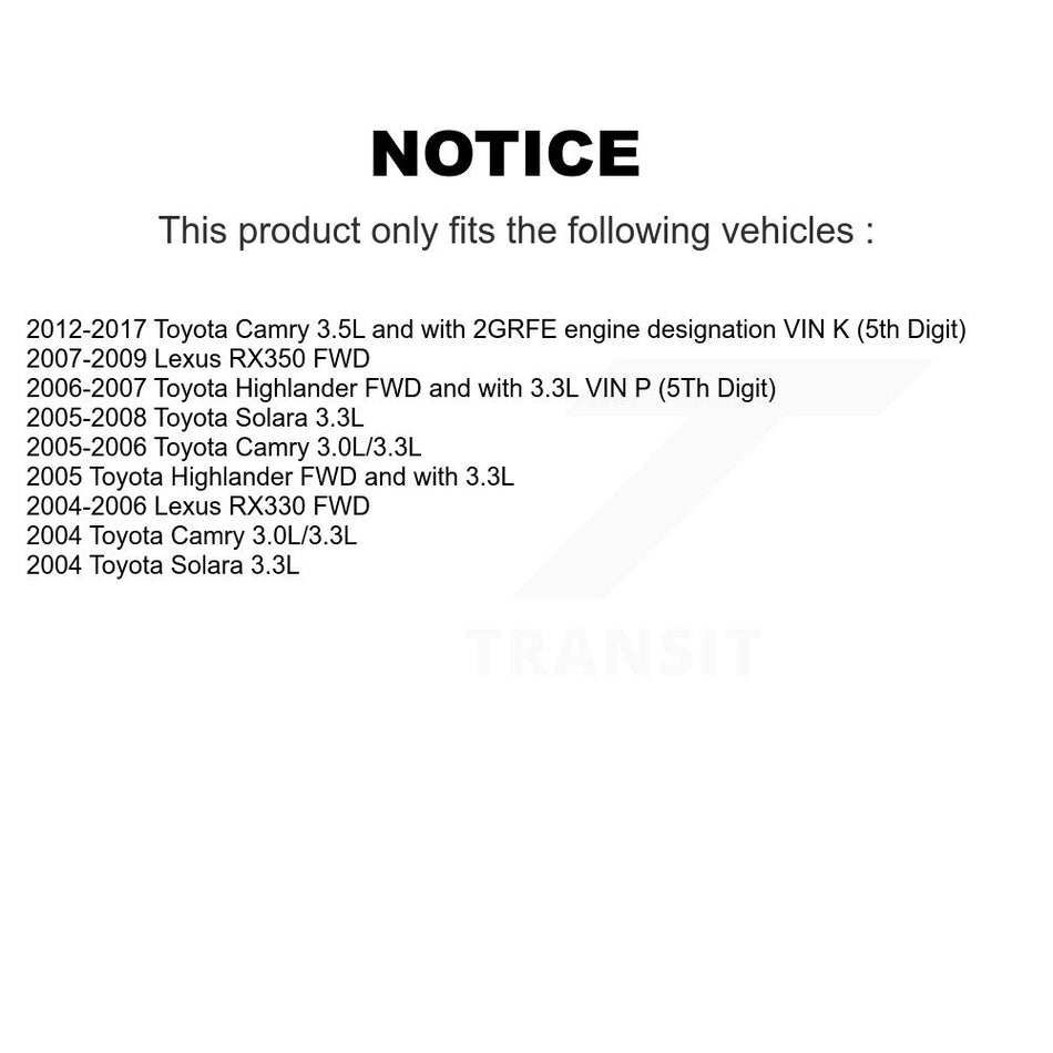 Front Left CV Axle And Bearing Kit For Toyota Camry Lexus RX350 RX330 Highlander Solara KN7-100155