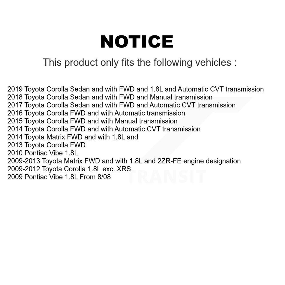 Front Left CV Axle Drive Shaft And Bearing Kit For Toyota Corolla Matrix Pontiac Vibe KN7-100159