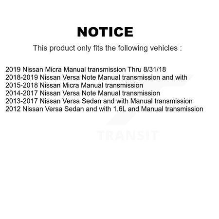 Front Left CV Axle Drive Shaft Assembly And Wheel Bearing Kit For Nissan Micra Versa Note KN7-100224