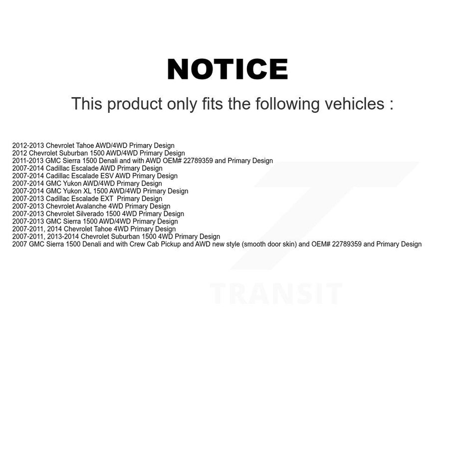 Front Right CV Axle Shaft & Bearing Kit For Chevrolet GMC Sierra 1500 Silverado Avalanche KN7-100281
