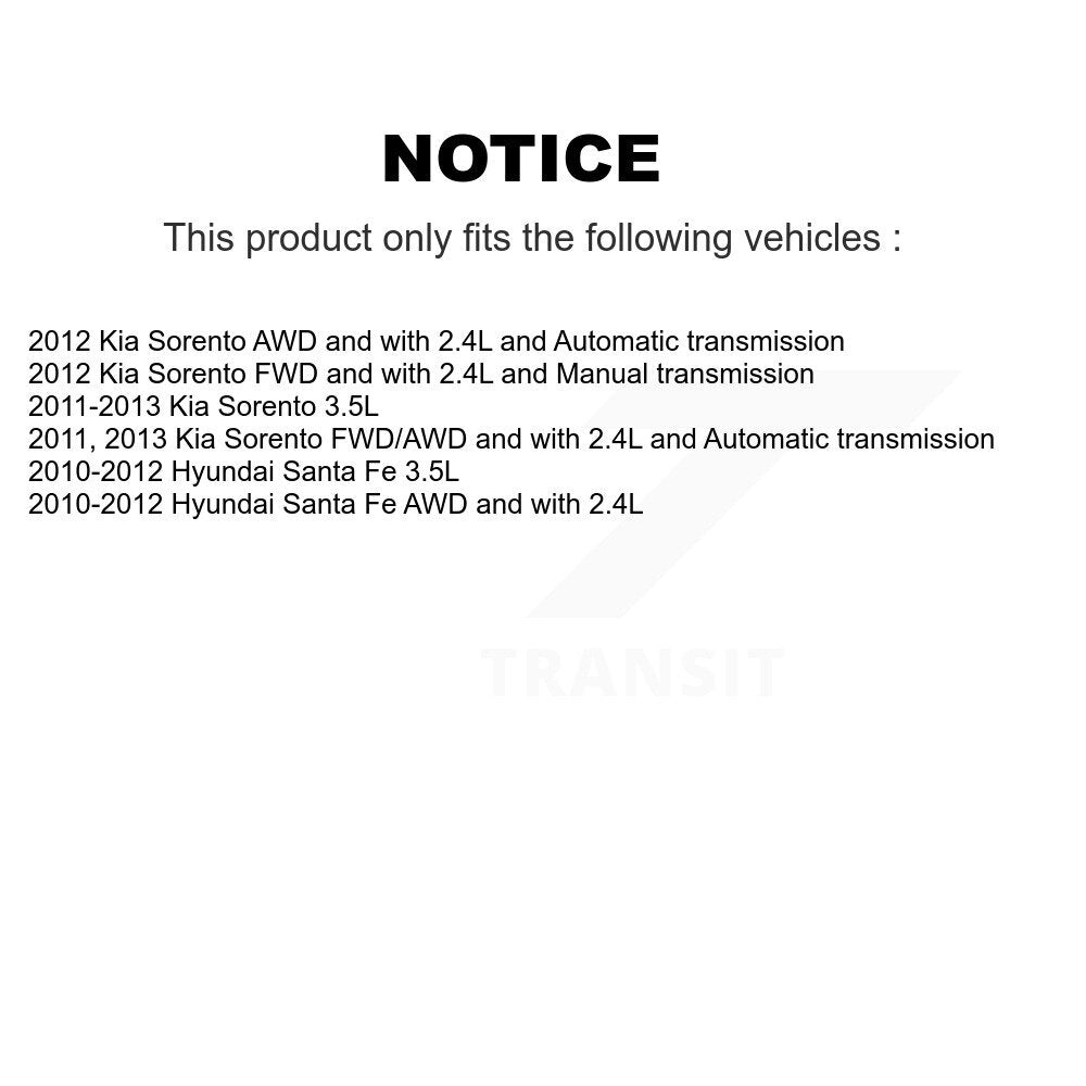 Front Right CV Axle Drive Shaft And Hub Bearing Kit For Hyundai Santa Fe Kia Sorento KN7-100282