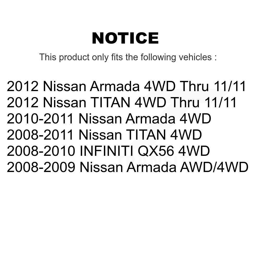 Front Right CV Axle Drive Shaft And Hub Bearing Kit For Nissan TITAN Armada INFINITI QX56 KN7-100304