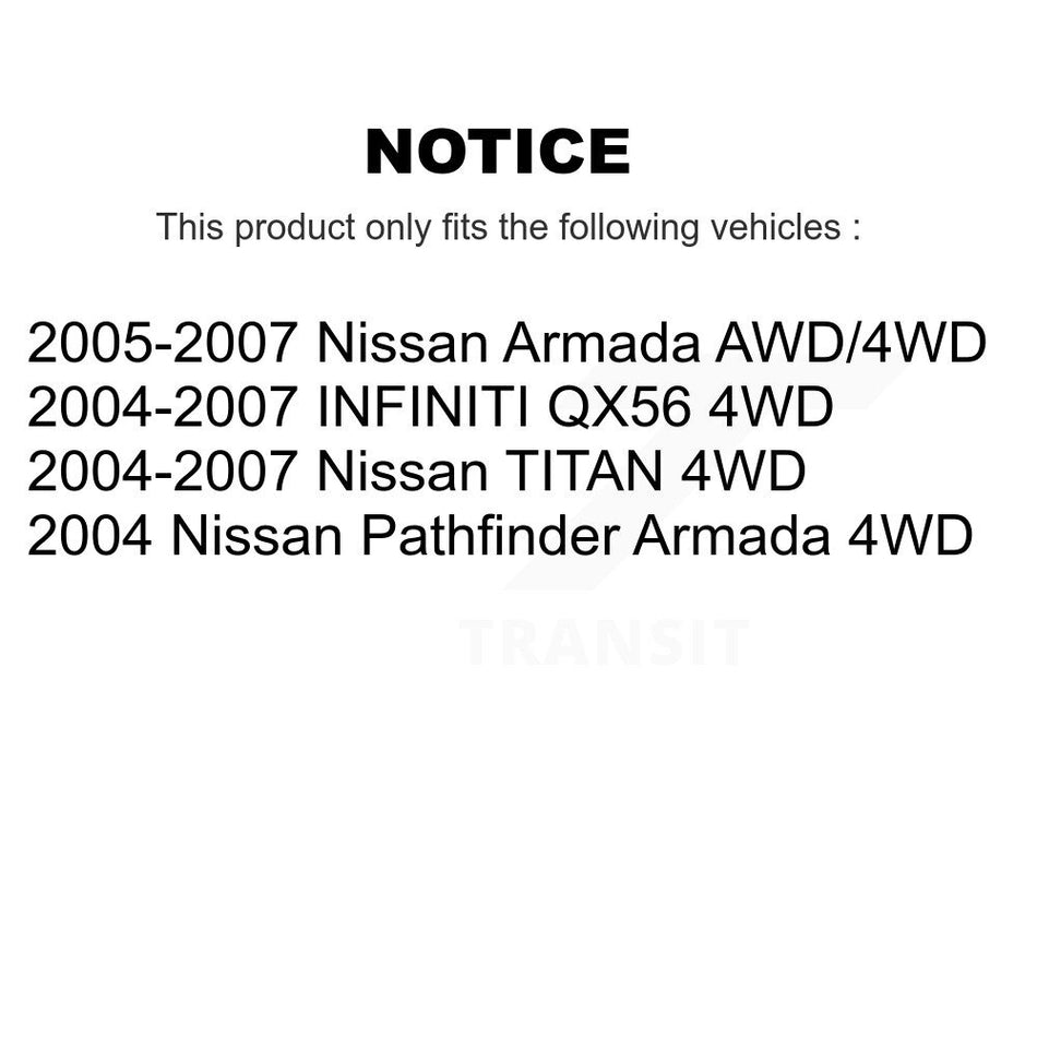 Front Right CV Axle Shaft & Bearing Kit For Nissan TITAN INFINITI QX56 Armada Pathfinder KN7-100306