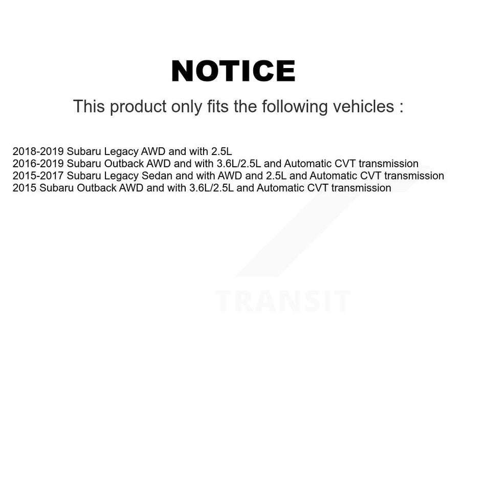 Front Right CV Axle Drive Shaft And Hub Bearing Assembly Kit For Subaru Outback Legacy KN7-100351