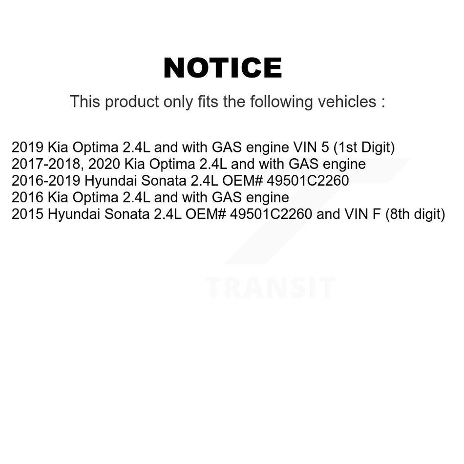 Front Right CV Axle Drive Shaft And Wheel Hub Bearing Kit For Hyundai Sonata Kia Optima KN7-100360