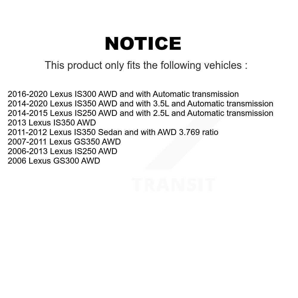 Front Right CV Axle Drive Shaft And Bearing Kit For Lexus IS250 IS300 IS350 GS350 GS300 KN7-100366