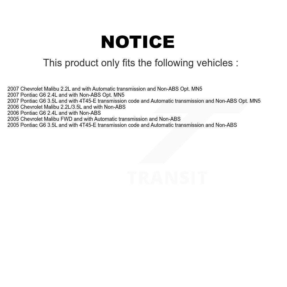 Front CV Axle Drive Shaft And Hub Bearing Assembly Kit For Chevrolet Malibu Pontiac G6 KN7-100368