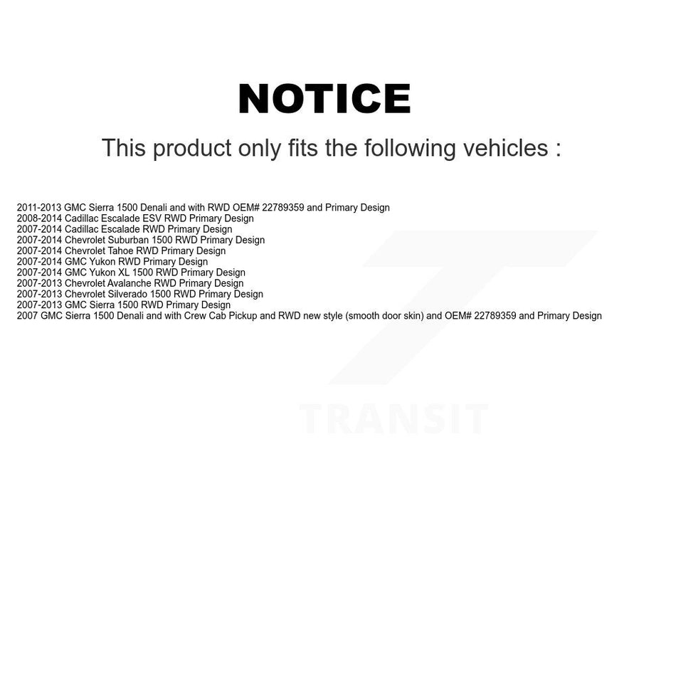 Front CV Axle Shaft & Bearing Kit For Chevrolet GMC Sierra 1500 Silverado Avalanche Tahoe KN7-100418
