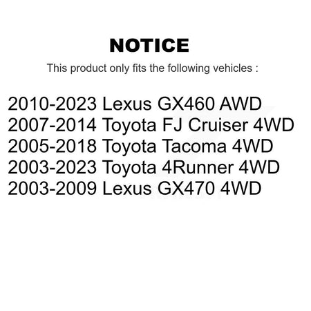 Front CV Axle Shaft & Bearing Kit For Toyota Tacoma 4Runner FJ Cruiser Lexus GX460 GX470 KN7-100428