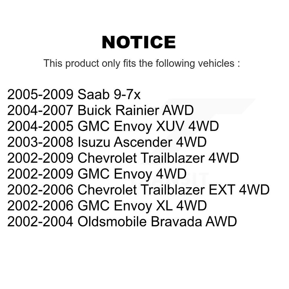 Front CV Axle Shaft Bearing Kit For Chevrolet GMC Trailblazer Envoy XL EXT Buick Rainier KN7-100436