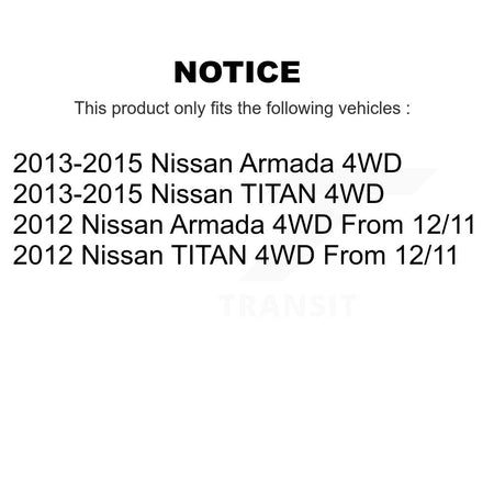 Front CV Axle Drive Shaft And Wheel Hub Bearing Assembly Kit For Nissan TITAN Armada 4WD KN7-100443