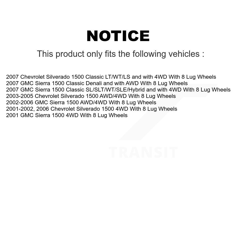 Front CV Axle Drive Shaft And Bearing Kit For Chevrolet Silverado 1500 GMC Sierra Classic KN7-100476