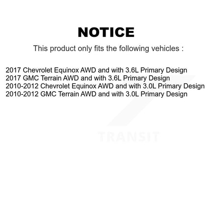 Front Rear CV Axle Drive Shaft And Bearing Kit (8Pc) For Chevrolet Equinox GMC Terrain KN7-100493