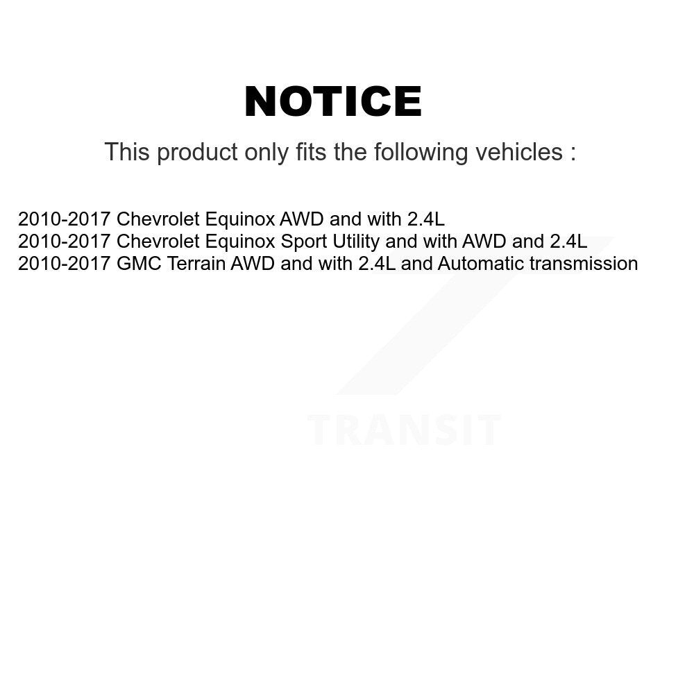 Front Rear CV Axle Drive Shaft And Bearing Kit (8Pc) For Chevrolet Equinox GMC Terrain KN7-100494