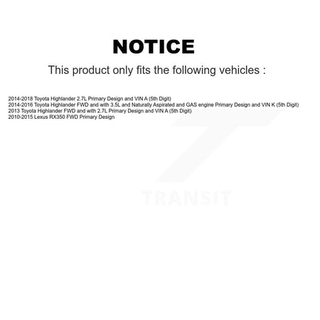 Front CV Axle Drive Shaft Assembly And Bearing Kit For Toyota Highlander Lexus RX350 KN7-100506