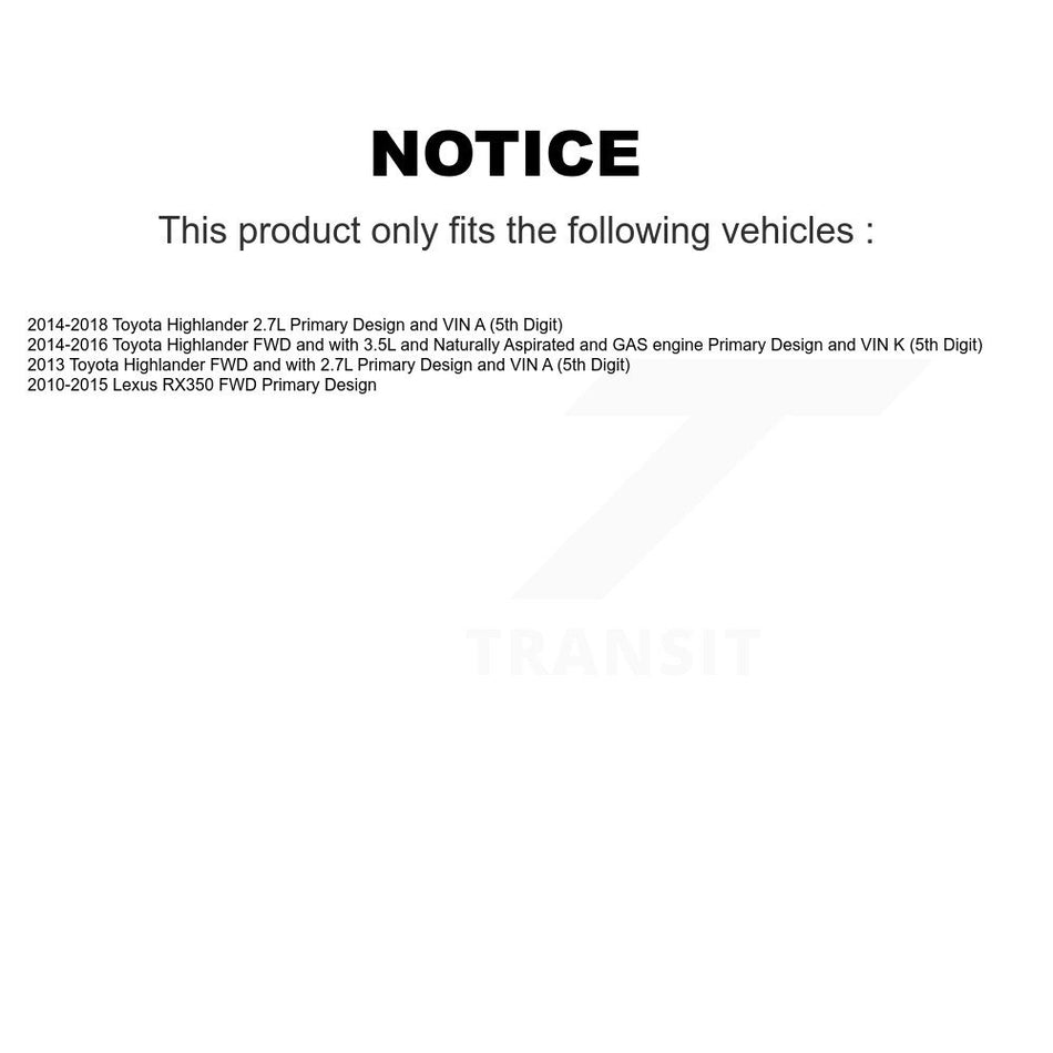 Front CV Axle Drive Shaft Assembly And Bearing Kit For Toyota Highlander Lexus RX350 KN7-100506