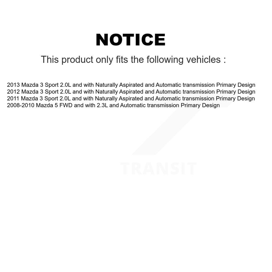Front CV Axle Drive Shaft Assembly And Bearing Kit For Mazda 5 3 Sport Primary Design KN7-100533