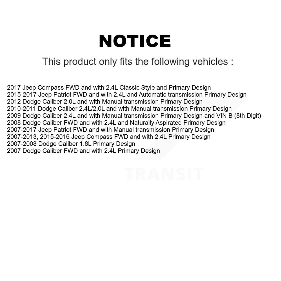 Front Right CV Axle Drive Shaft And Bearing Kit For Jeep Patriot Compass Dodge Caliber KN7-100635